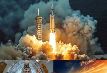 4K蓝光航空火箭载人火箭天宫空间站月球军事视频素材