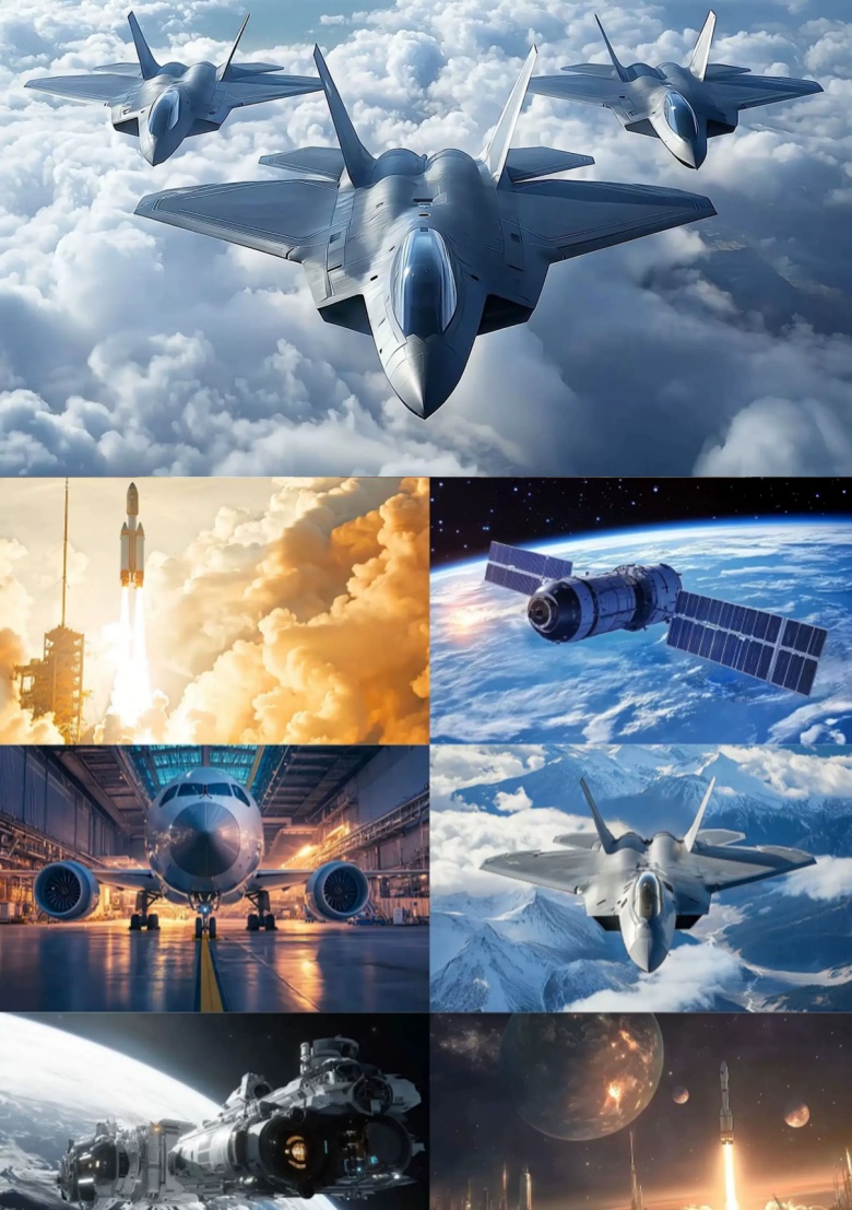 4K蓝光中国载人航天宇宙科技卫星火箭发射军事剪辑视频素材